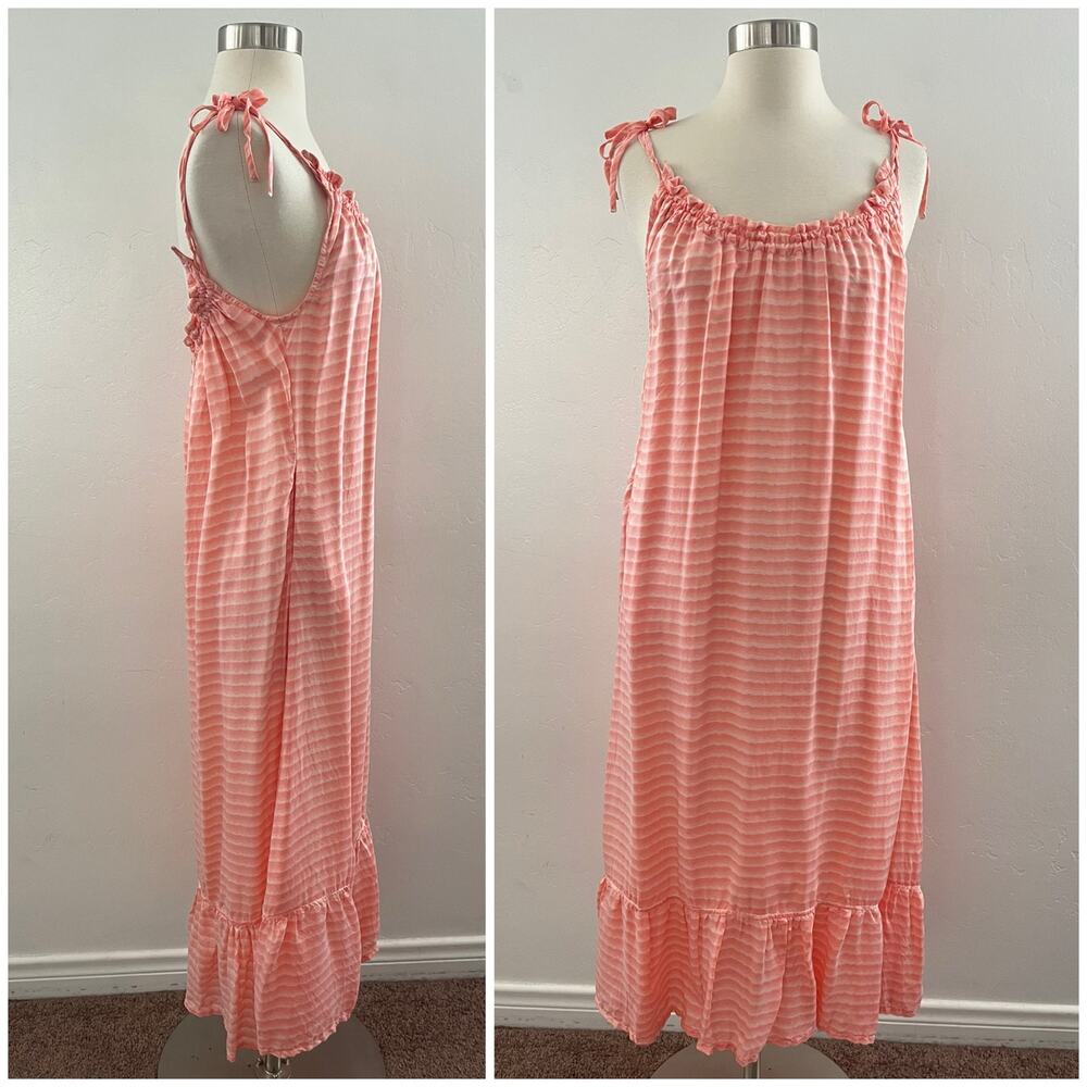 Reistor Raspberry Sorbet Dress Women's XS/S in Sunrise Stripes Midi Quiet Luxury